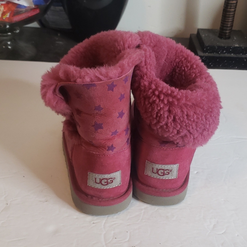 UGG Pink & Purple Star Boots Size 2